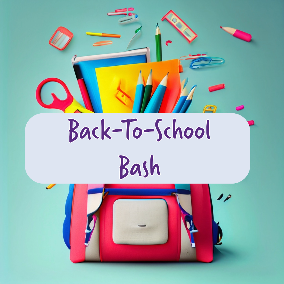 A school bag with some pens and notebooks-Back to school bath